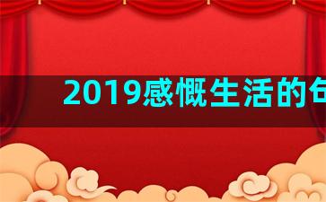 2019感慨生活的句子