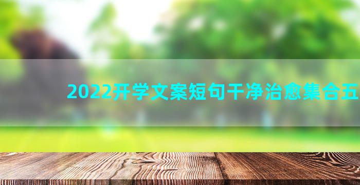 2022开学文案短句干净治愈集合五十句