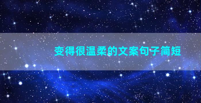 变得很温柔的文案句子简短