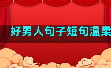 好男人句子短句温柔霸气