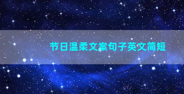 节日温柔文案句子英文简短