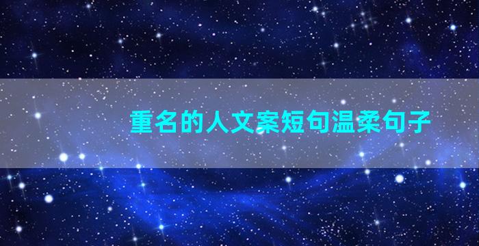 重名的人文案短句温柔句子