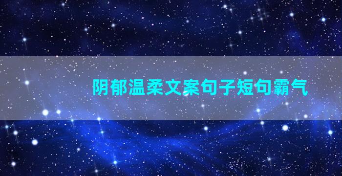 阴郁温柔文案句子短句霸气